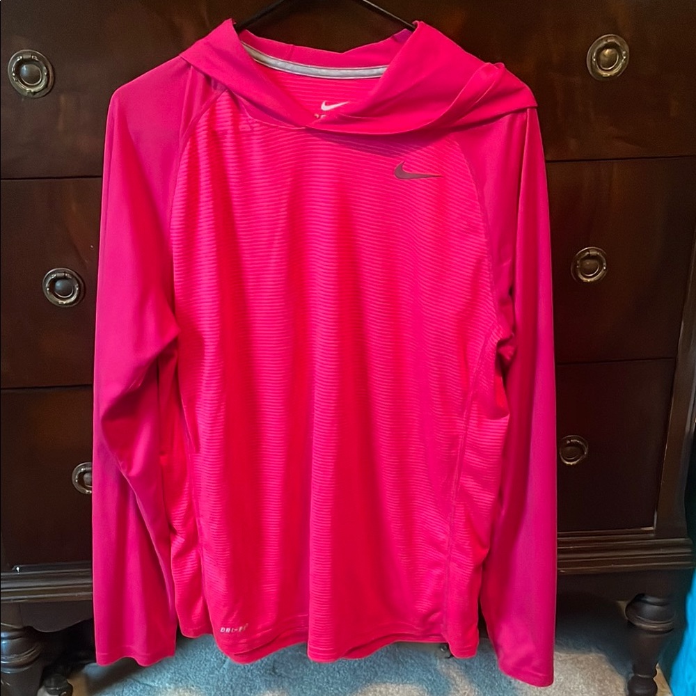 Nike Fuchsia Dri Fit Long Sleeve Hoodie